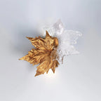 Wall Sconce | Brass & Glass Falling Leaf Design | 31 cm