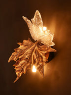 Wall Sconce | Brass & Glass Falling Leaf Design | 31 cm