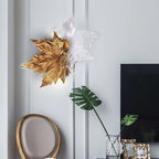 Wall Sconce | Brass & Glass Falling Leaf Design | 31 cm