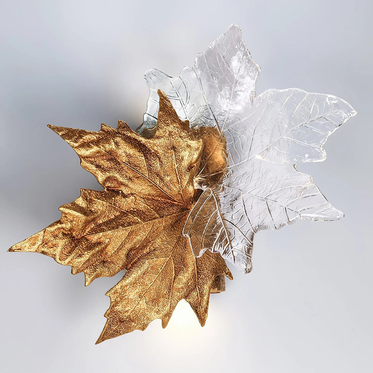 Wall Sconce | Brass & Glass Falling Leaf Design | 31 cm