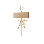 Wall Sconce | Brass Twig Design & Aluminum Shade | E12/E14 Socket