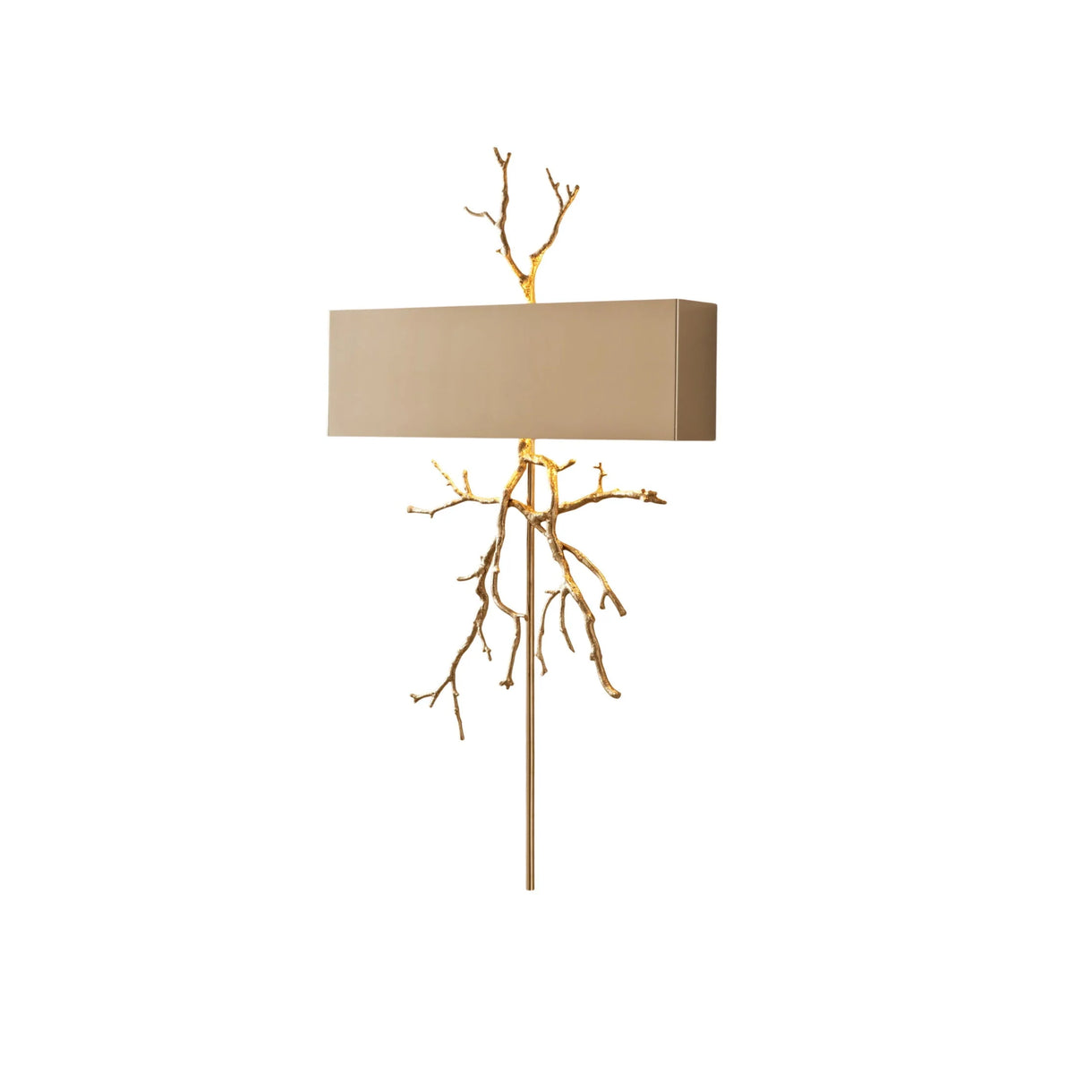 Wall Sconce | Brass Twig Design & Aluminum Shade | E12/E14 Socket