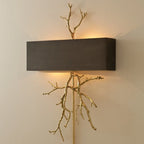 Wall Sconce | Brass Twig Design & Aluminum Shade | E12/E14 Socket