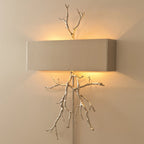 Wall Sconce | Brass Twig Design & Aluminum Shade | E12/E14 Socket