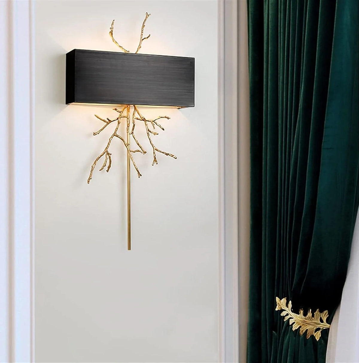 Wall Sconce | Brass Twig Design & Aluminum Shade | E12/E14 Socket