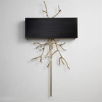 Wall Sconce | Brass Twig Design & Aluminum Shade | E12/E14 Socket