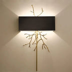 Wall Sconce | Brass Twig Design & Aluminum Shade | E12/E14 Socket