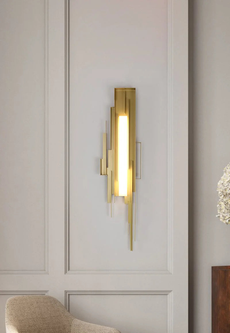 Wall Sconce | Brutalist Sculptural & Gold Finish