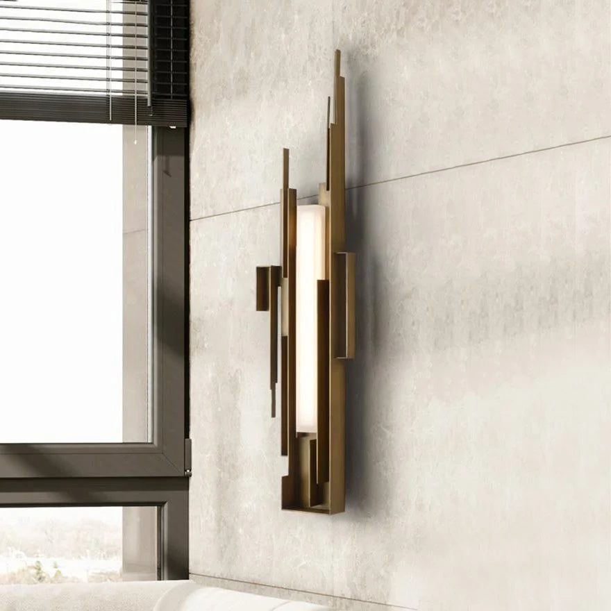 Wall Sconce | Brutalist Sculptural & Gold Finish