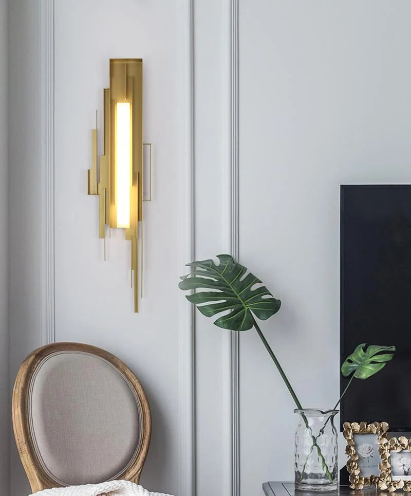 Wall Sconce | Brutalist Sculptural & Gold Finish