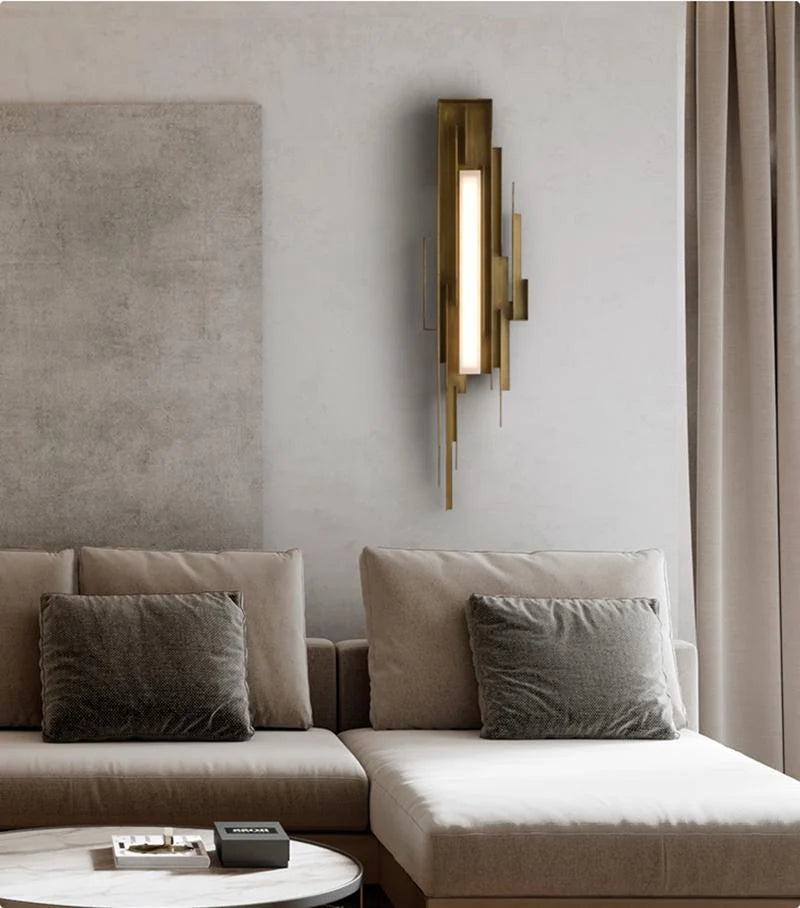Wall Sconce | Brutalist Sculptural & Gold Finish
