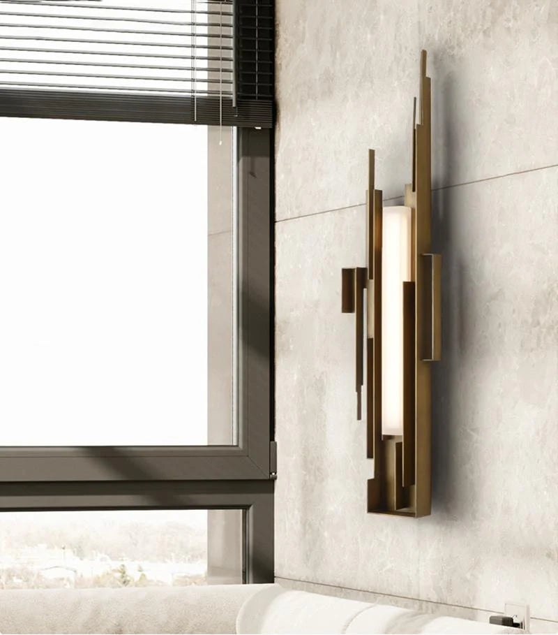 Wall Sconce | Brutalist Sculptural & Gold Finish