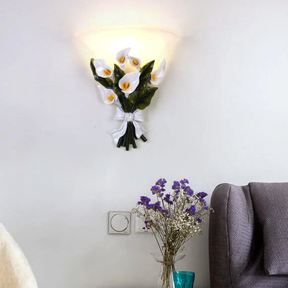 Wall Sconce | Calla Lily Glass & Metal LED Warm White | 40 cm