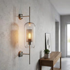Wall Sconce | Clear Glass & Gold Finish, Integrated LED