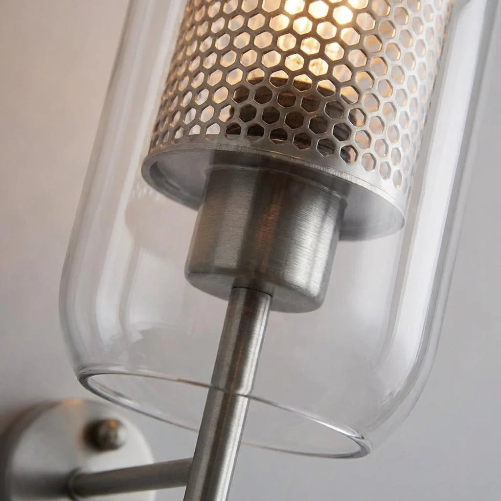 Wall Sconce | Clear Glass & Gold Finish, Integrated LED