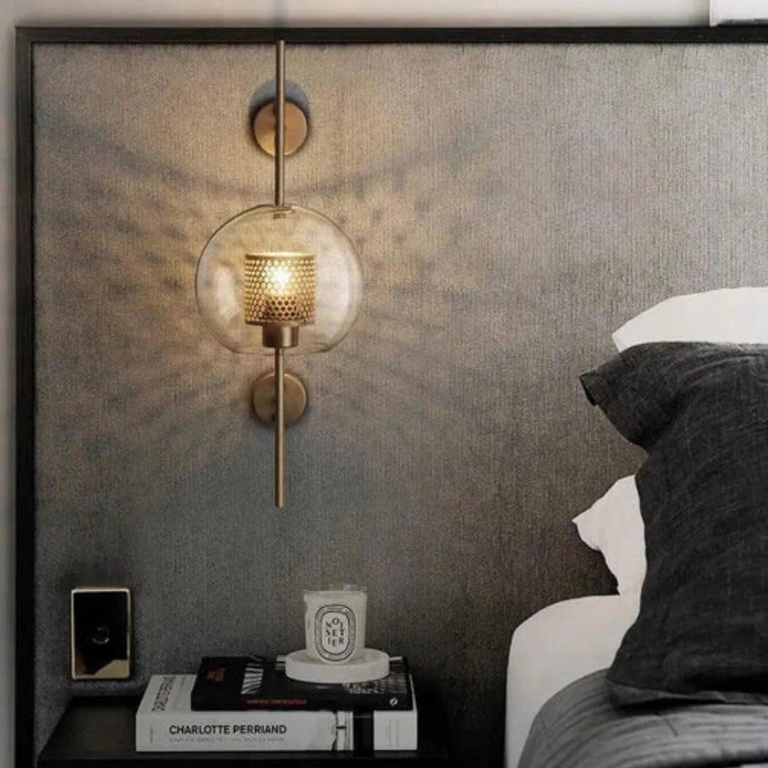 Wall Sconce | Clear Glass & Gold Finish, Integrated LED