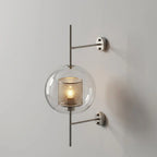 Wall Sconce | Clear Glass & Gold Finish, Integrated LED
