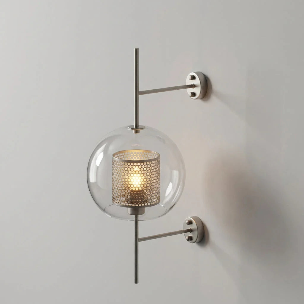 Wall Sconce | Clear Glass & Gold Finish, Integrated LED