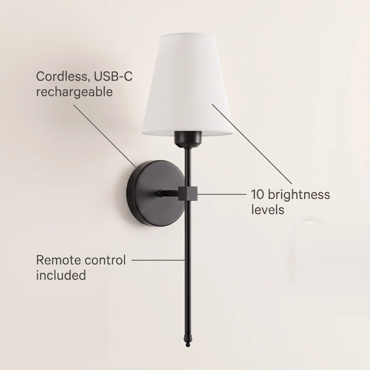 Wall Sconce | Cordless & Rechargeable | Dimmable RGB Light