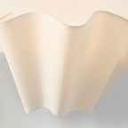 Wall Sconce | Curved Scalloped Linen Shade & Metal Frame