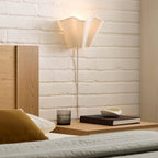 Wall Sconce | Curved Scalloped Linen Shade & Metal Frame
