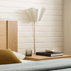Wall Sconce | Curved Scalloped Linen Shade & Metal Frame