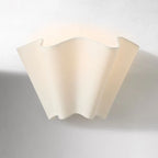 Wall Sconce | Curved Scalloped Linen Shade & Metal Frame