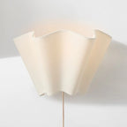 Wall Sconce | Curved Scalloped Linen Shade & Metal Frame