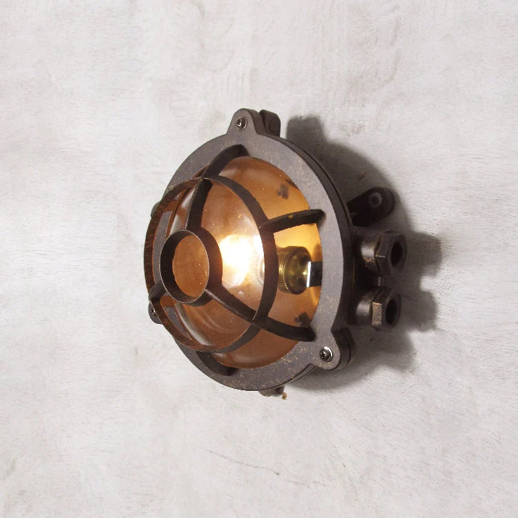 Wall Sconce | Die-Cast Aluminum & Glass Shade | Moisture-Resistant