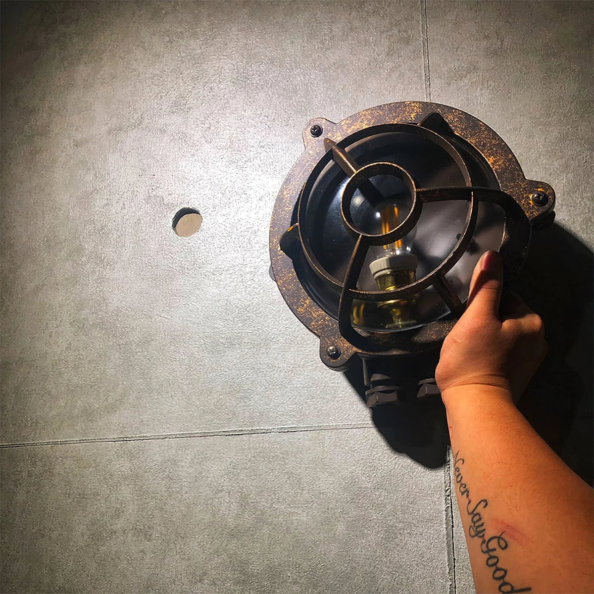 Wall Sconce | Die-Cast Aluminum & Glass Shade | Moisture-Resistant