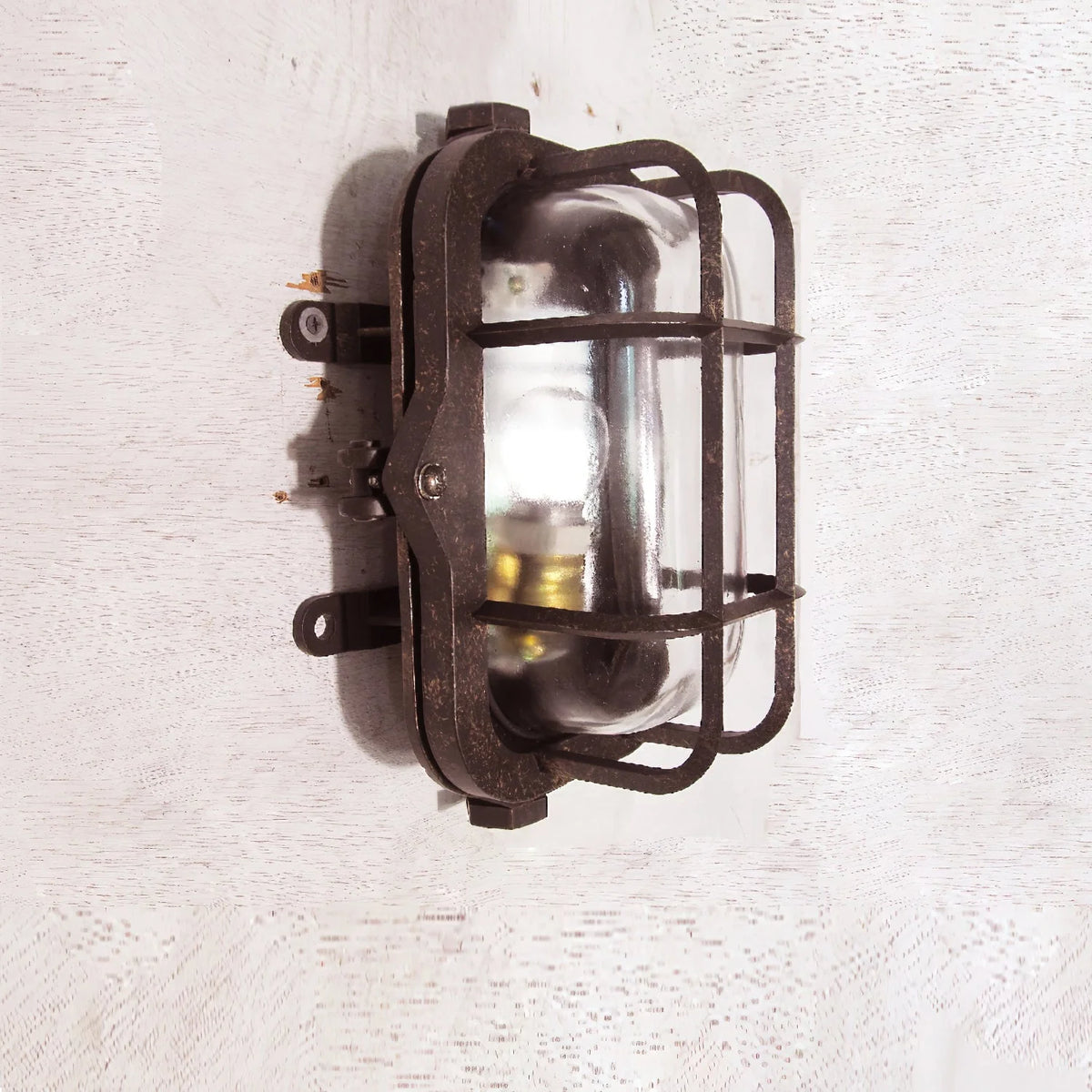 Wall Sconce | Die-Cast Aluminum & Glass Shade | Moisture-Resistant