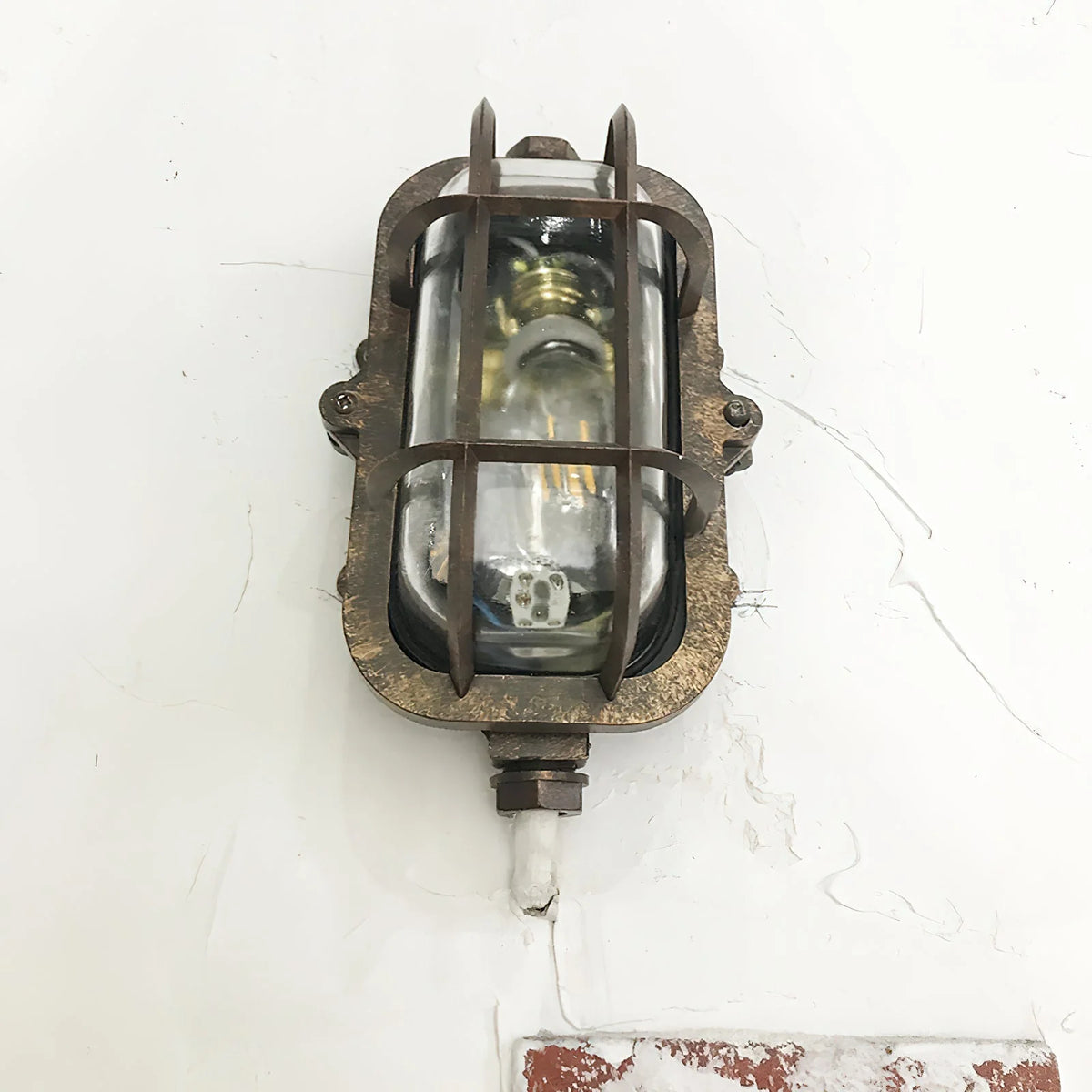 Wall Sconce | Die-Cast Aluminum & Glass Shade | Moisture-Resistant