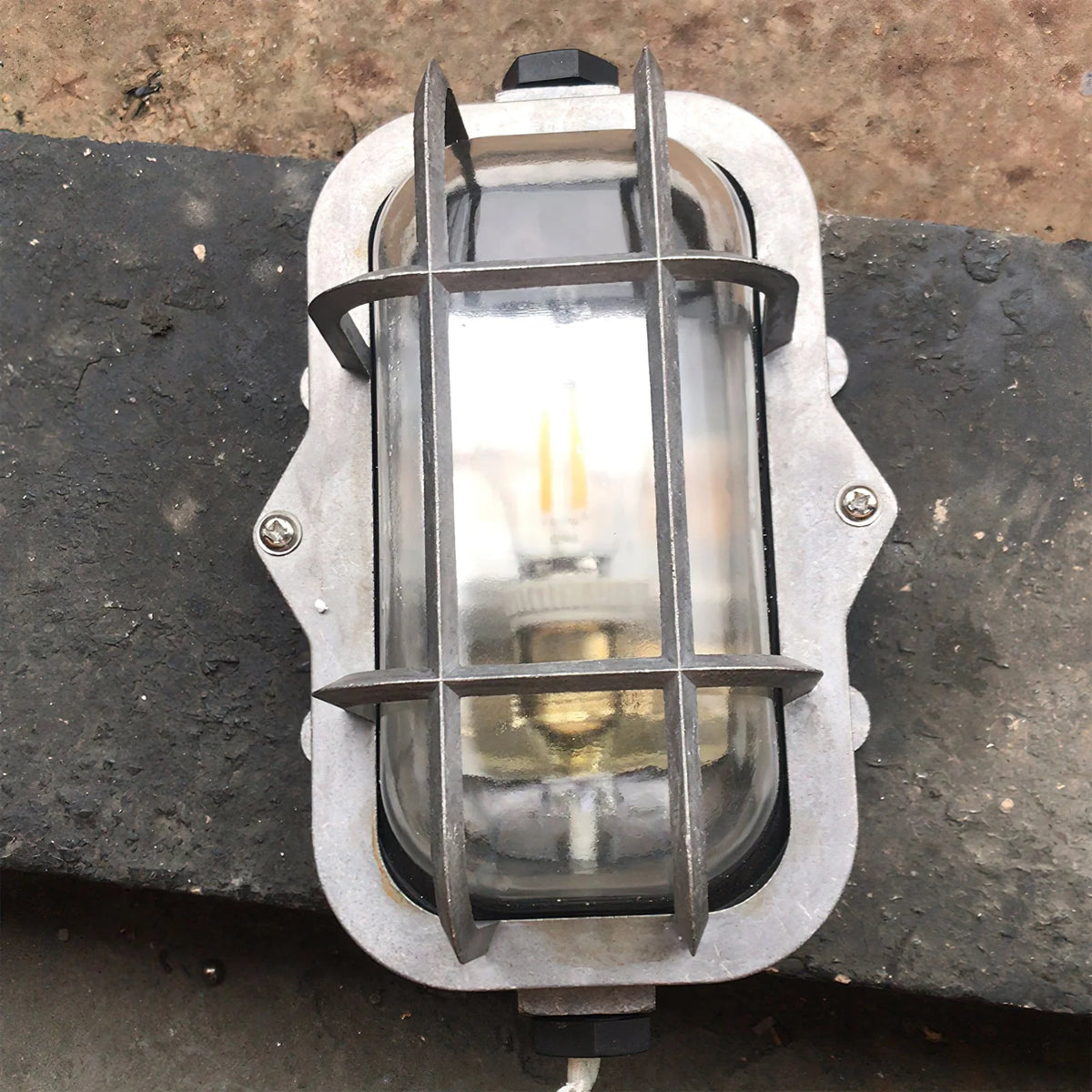 Wall Sconce | Die-Cast Aluminum & Glass Shade | Moisture-Resistant