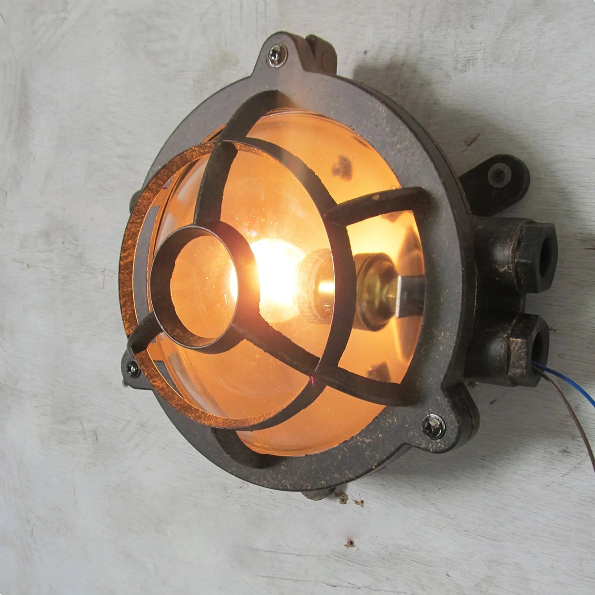 Wall Sconce | Die-Cast Aluminum & Glass Shade | Moisture-Resistant
