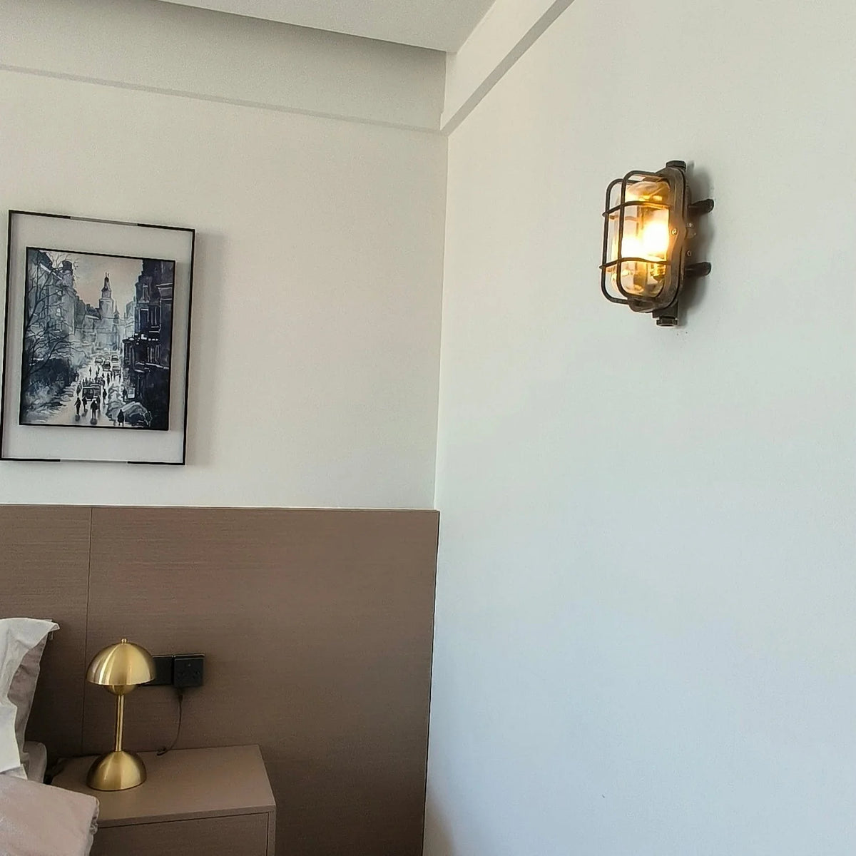 Wall Sconce | Die-Cast Aluminum & Glass Shade | Moisture-Resistant