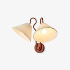 Wall Sconce | Dual-Arm Metal & Fabric Shades | Indoor Use