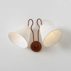 Wall Sconce | Dual-Arm Metal & Fabric Shades | Indoor Use