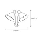 Wall Sconce | Dual-Arm Metal & Fabric Shades | Indoor Use