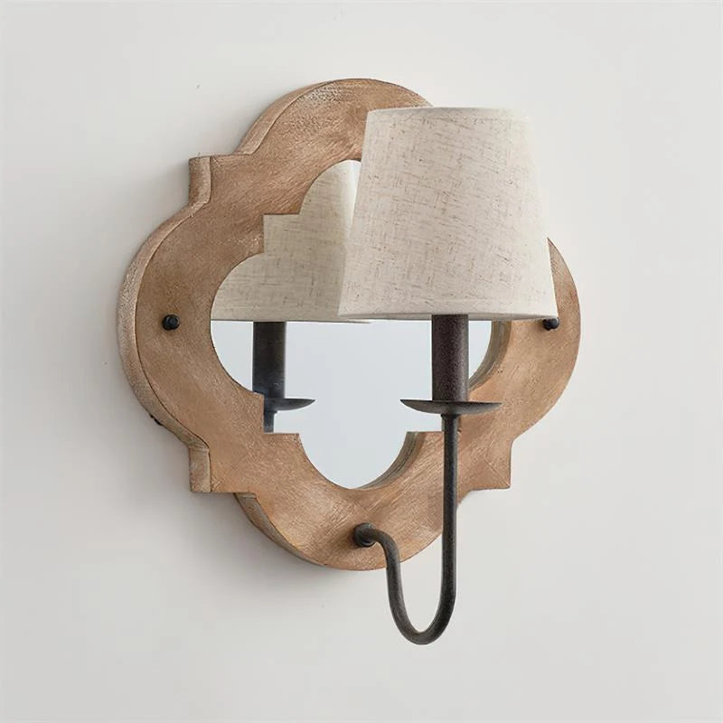 Wall Sconce | Fabric Shade & Solid Wood Body | Ø35/45 cm
