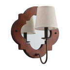 Wall Sconce | Fabric Shade & Solid Wood Body | Ø35/45 cm