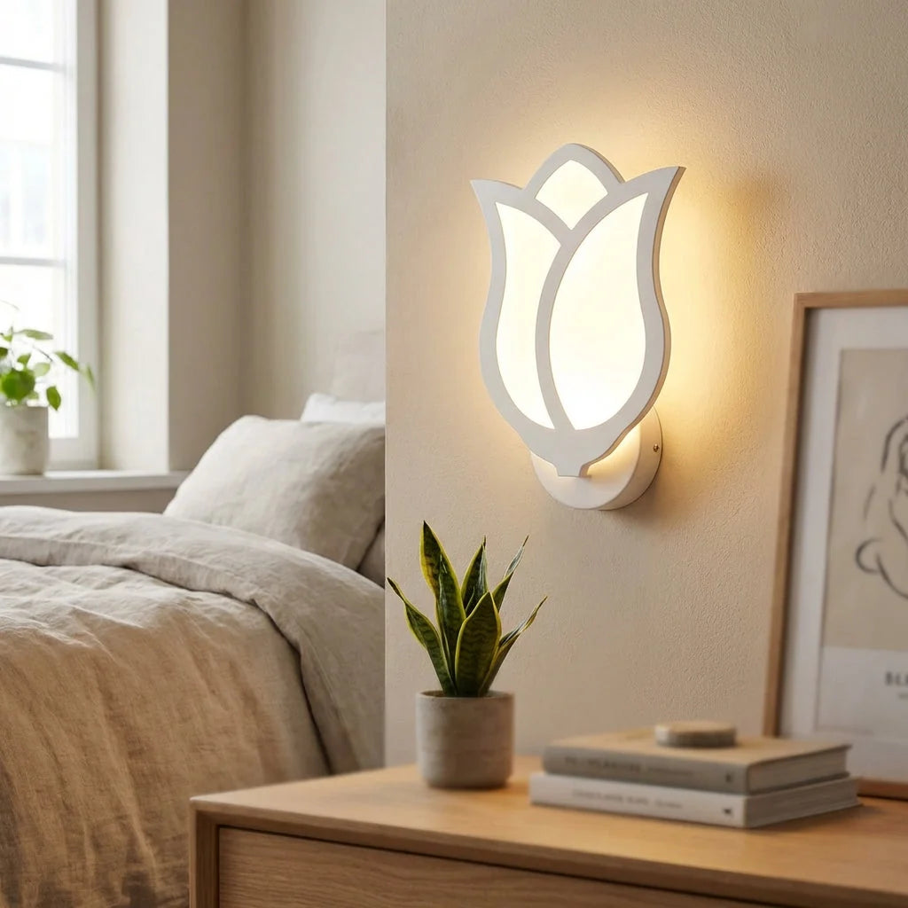 Wall Sconce | Floral Petal Design & Adjustable Warm LED