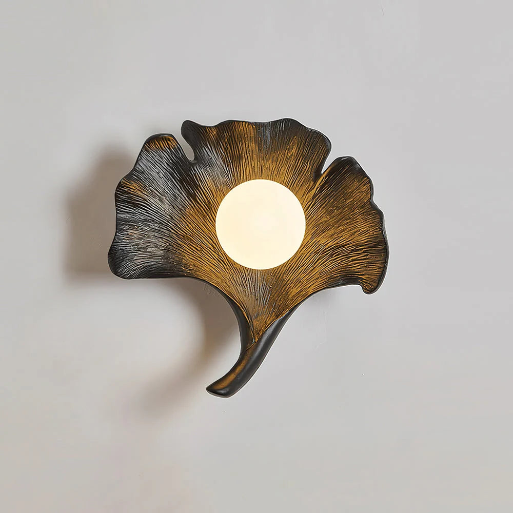Wall Sconce | Ginkgo Leaf Dimmable Fiberglass & Acrylic | 25 cm