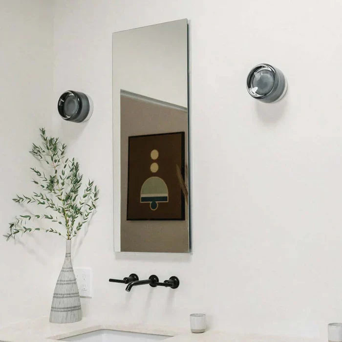 Wall Sconce | Glass Housing & Warm White LED | Push-Button Switch