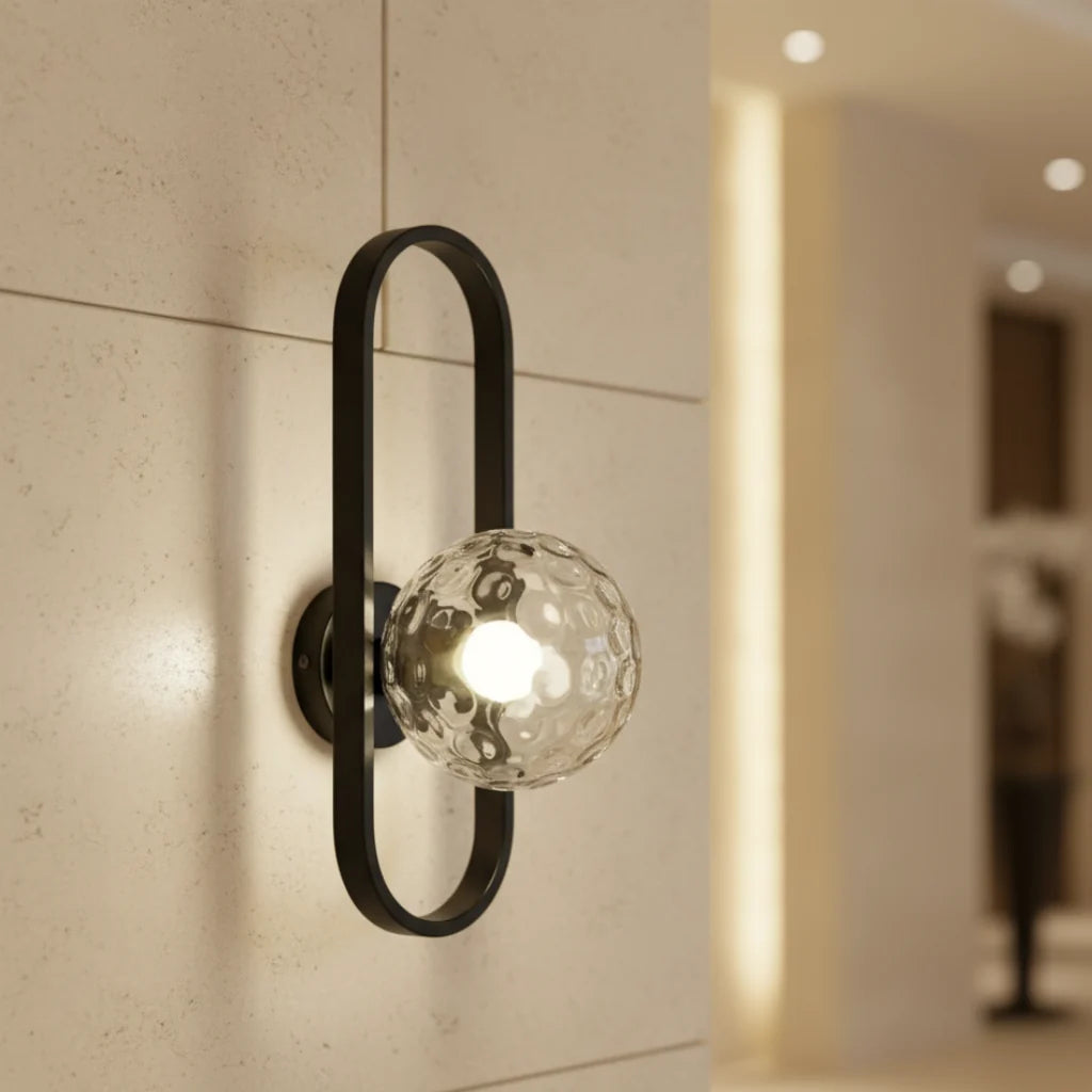Wall Sconce | Glass & Metal | LED Bulb Included