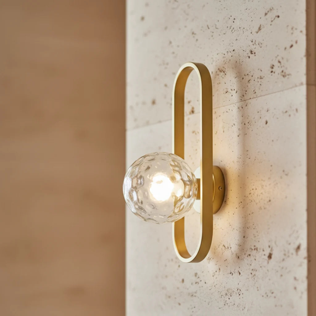 Wall Sconce | Glass & Metal | LED Bulb Included
