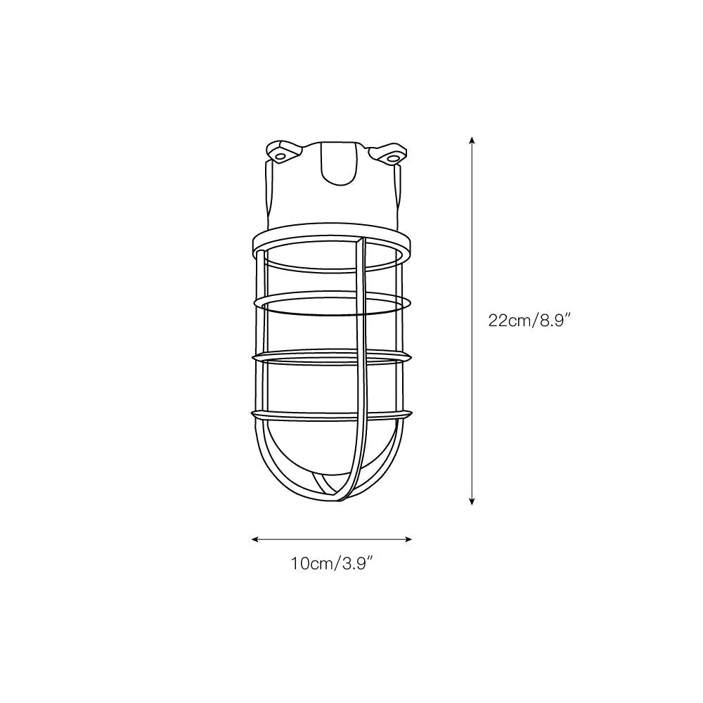 Wall Sconce | Glass Shade & Die-Cast Aluminum Body | E26/E27 Socket