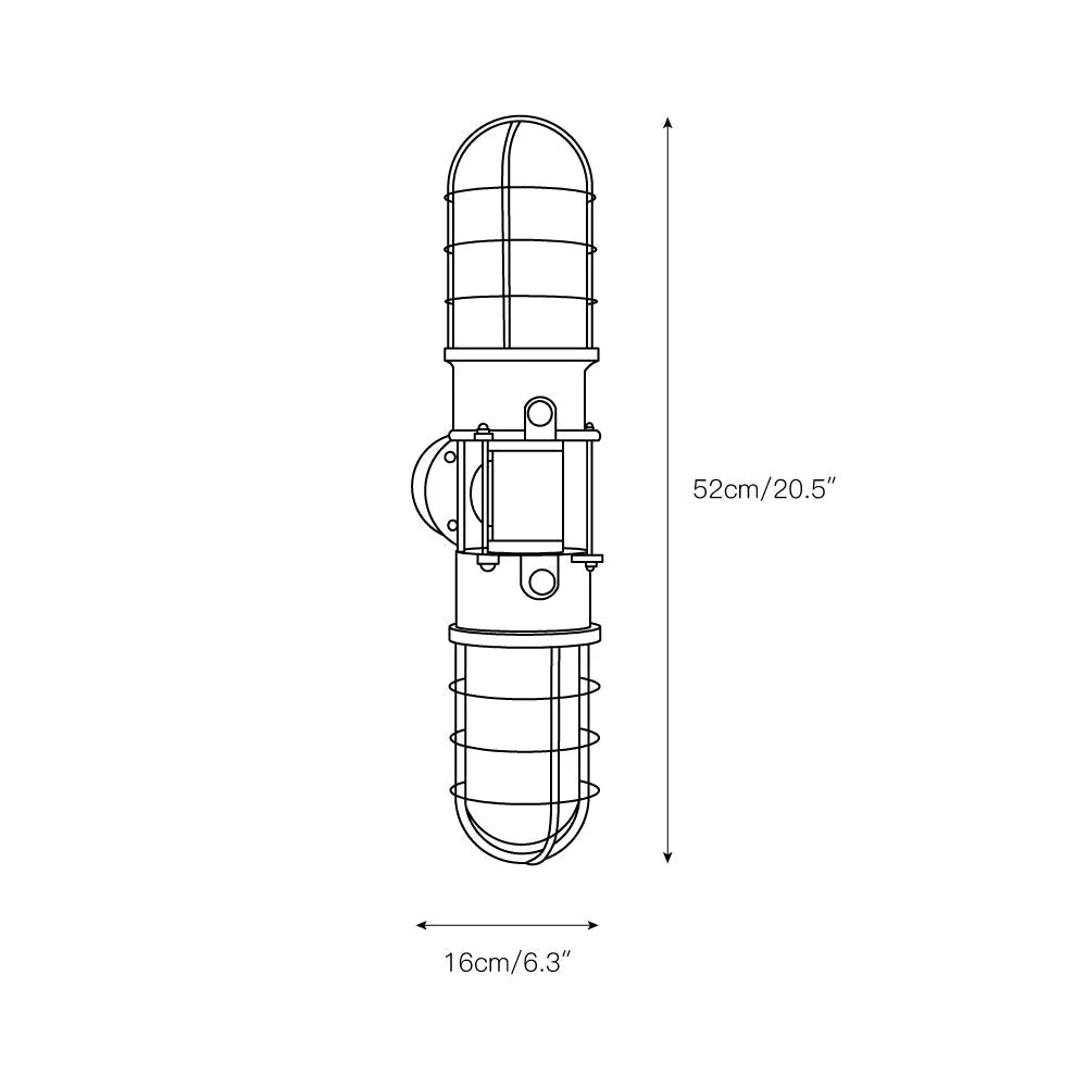 Wall Sconce | Glass Shade & Die-Cast Aluminum Body | E26/E27 Socket