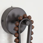 Wall Sconce | Glass Shade & Walnut Wood | 38 cm Height