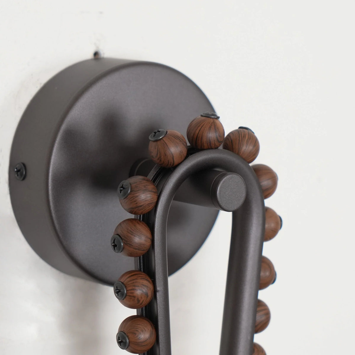 Wall Sconce | Glass Shade & Walnut Wood | 38 cm Height