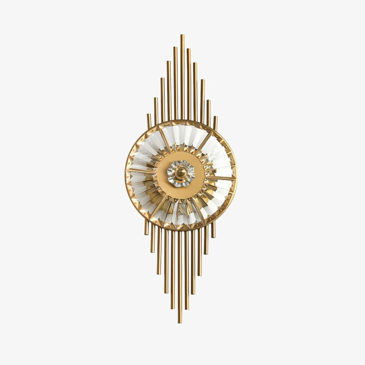 Wall Sconce | Gold-Finish Stainless Steel & Cut Crystal | Ø 25 cm x H 65 cm